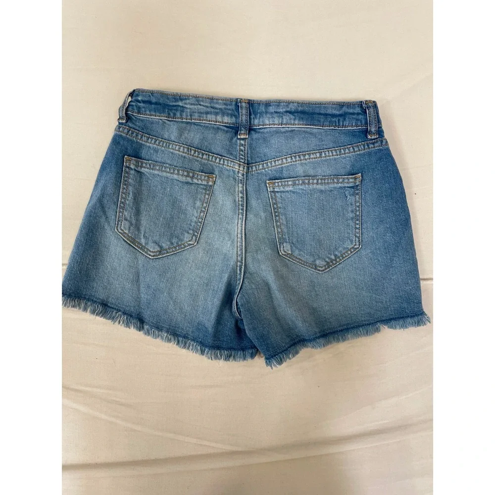 Art Class Girls XL 14 Denim Cutoff Shorts Blue Distressed Frayed Hem New